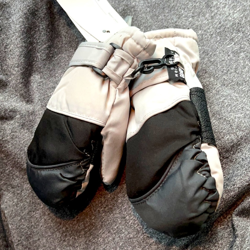 ATTAKID THINSULATE GRAY BLACK MITTENS KIDS